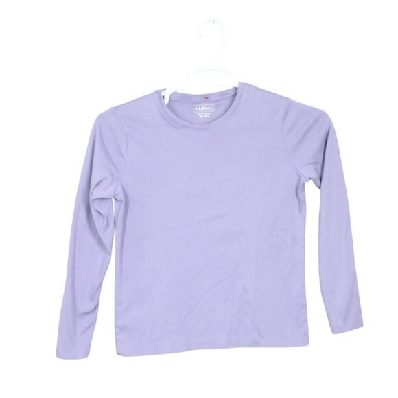 LL Bean Soft Pima Long Sleeve Crewneck Tee Dusty Purple Size XS Pet - Picture 1 of 9